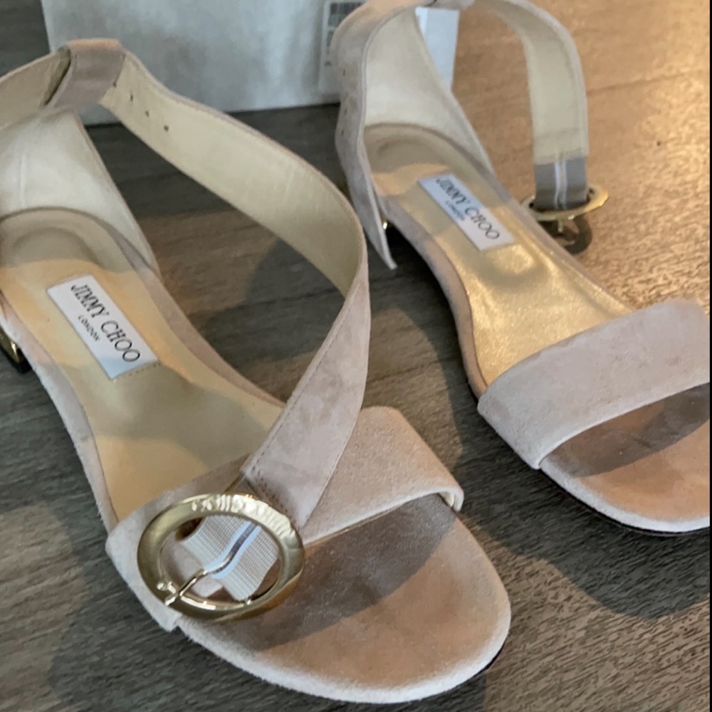 Jimmy Choo suede flats with box and dust bag